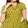 Olive Green Block Print Salwar Kameez