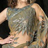 Mehndi Green Saree in Dual Tone