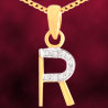 Initial 'R' Diamond Pendant